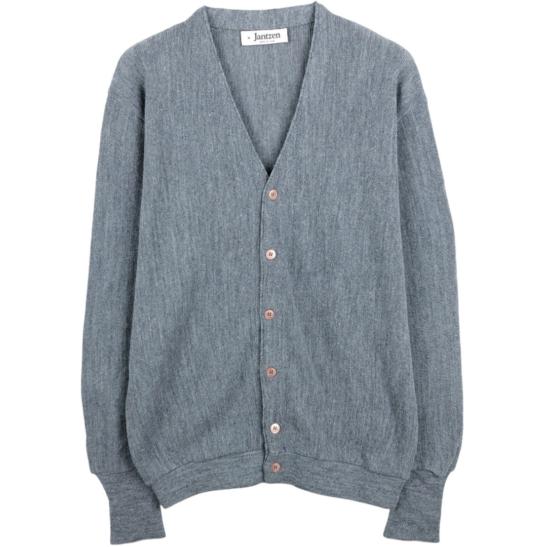 Vintage 90'S Jantzen acrylic knit cardigan, made in the USA, size M, men's acrylic gray type Vintage Second Hand