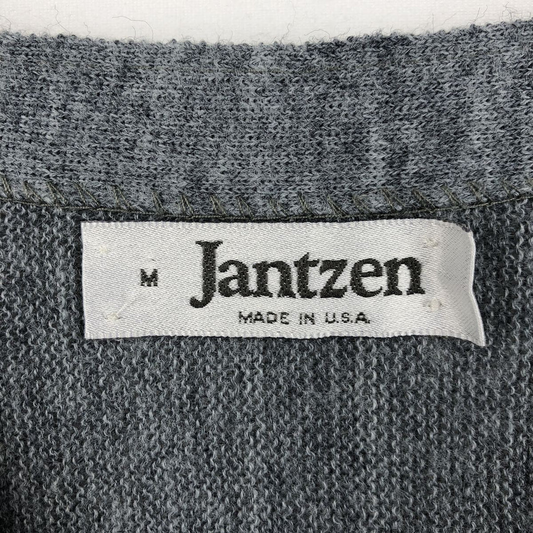 Vintage 90'S Jantzen acrylic knit cardigan, made in the USA, size M, men's acrylic gray type Vintage Second Hand