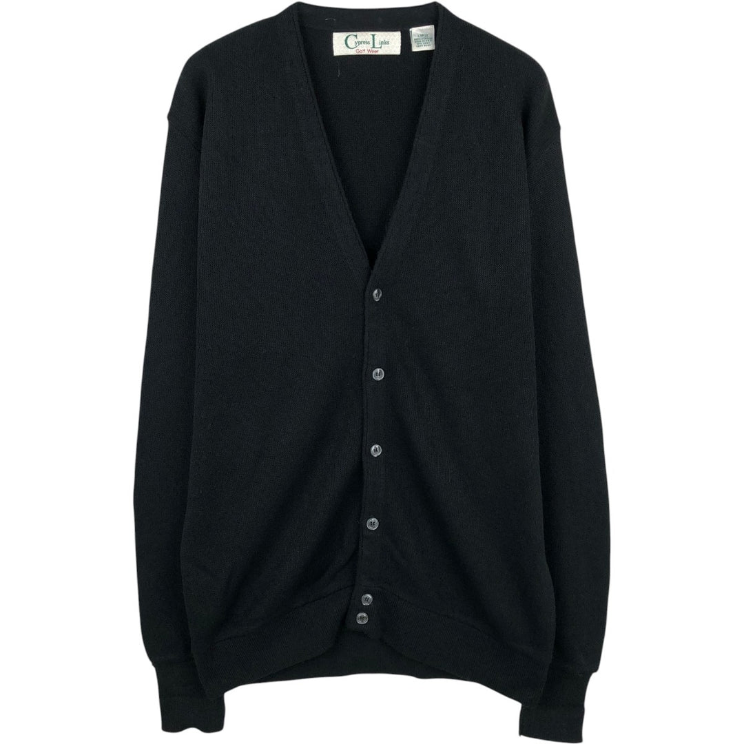 Cypress Links Acrylic Knit Cardigan, Made in USA, Men's Size L acrylic black type Vintage Second Hand