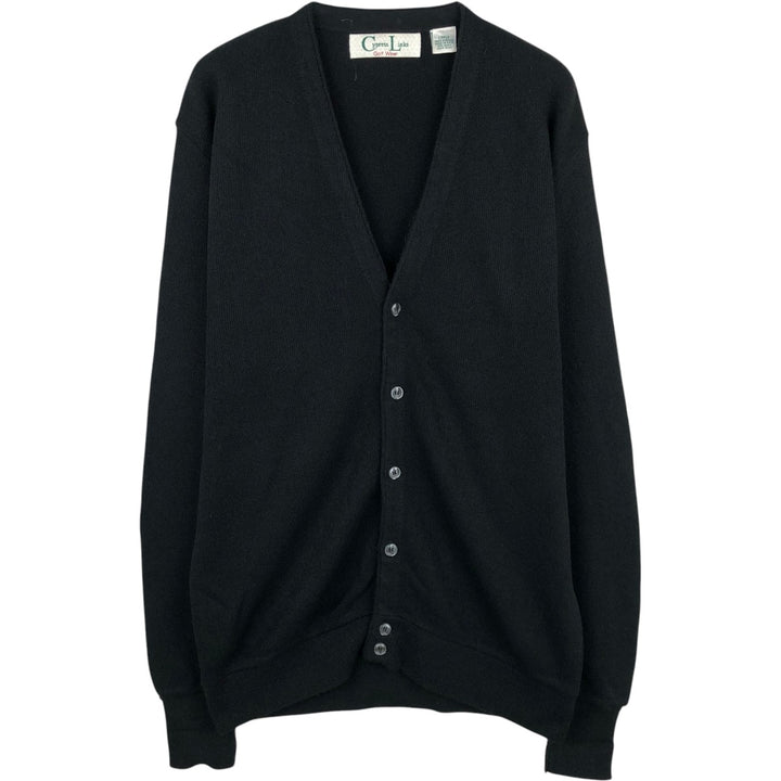 Cypress Links Acrylic Knit Cardigan, Made in USA, Men's Size L acrylic black type Vintage Second Hand
