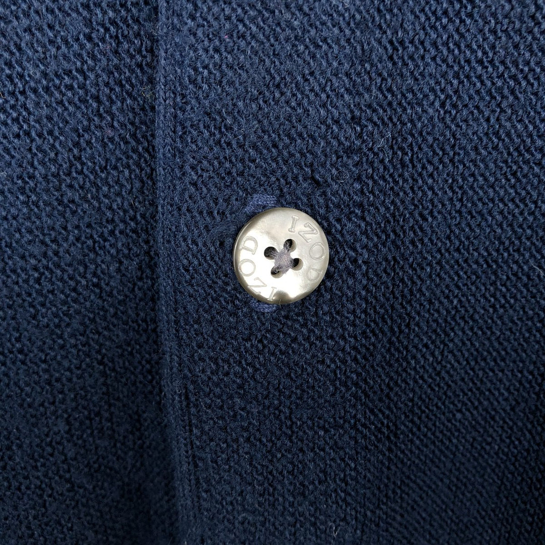 Vintage 90'S IZOD acrylic knit cardigan, made in the USA, size L, men's acrylic navy blue type Vintage Second Hand