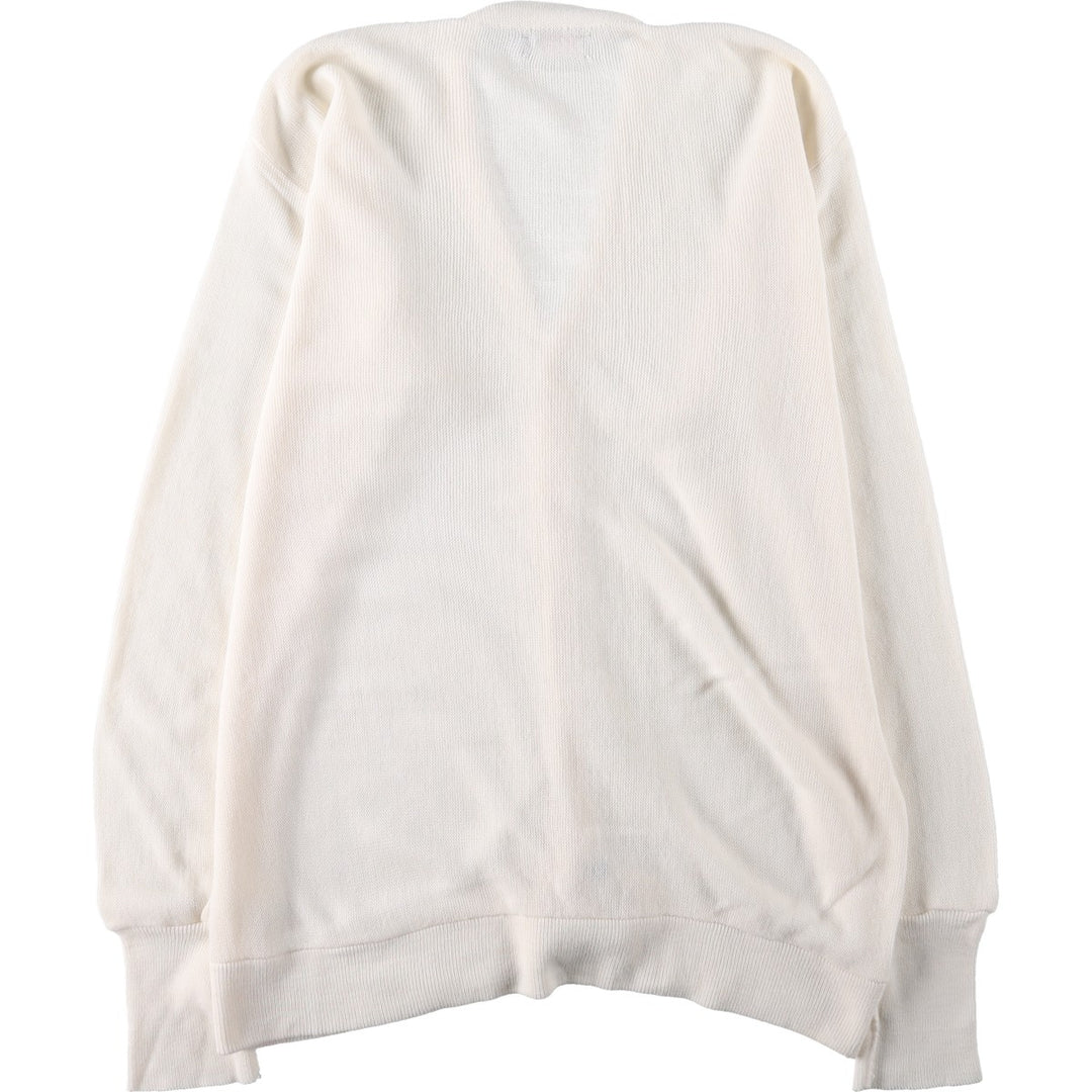 Par Four Acrylic Knit Cardigan, Made in USA, Men's XL acrylic pale white type Vintage Second Hand