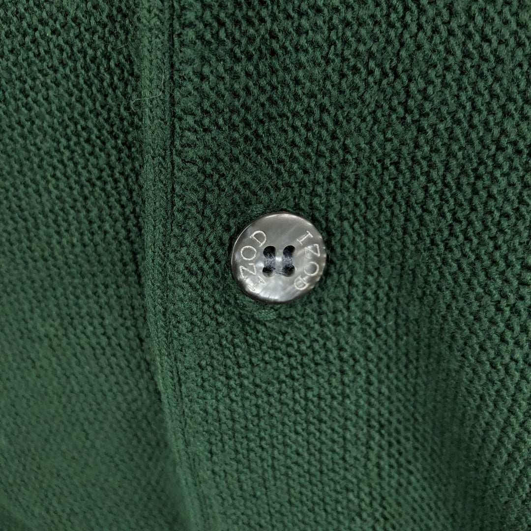 IZOD Acrylic Knit Cardigan, Made in USA, Men's Size L acrylic Green type dark green Vintage Second Hand