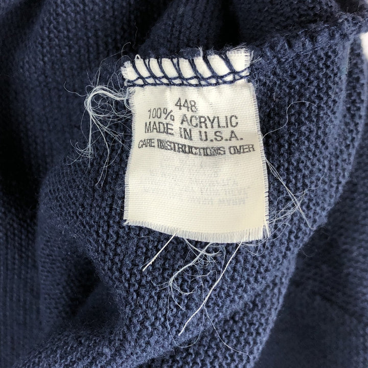 Munsingwear Grand Slam Acrylic Knit Cardigan, Made in USA, Men's XL equivalent. acrylic navy blue type Vintage Second Hand