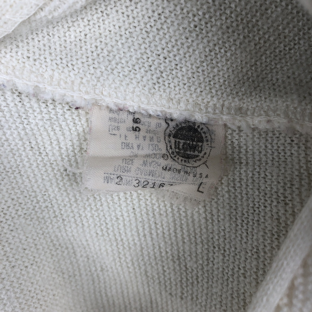 1980'S Arnold Palmer by Robert Bruce Acrylic Knit Cardigan, Made in USA, Men's Size L (approx.), Vintage Oron Acrylic unbleached Vintage Second Hand