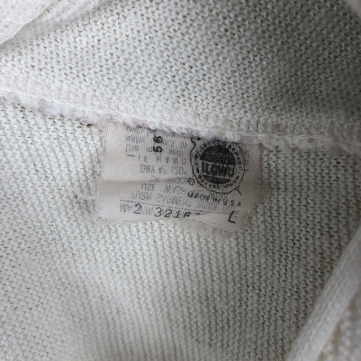 1980'S Arnold Palmer by Robert Bruce Acrylic Knit Cardigan, Made in USA, Men's Size L (approx.), Vintage Oron Acrylic unbleached Vintage Second Hand