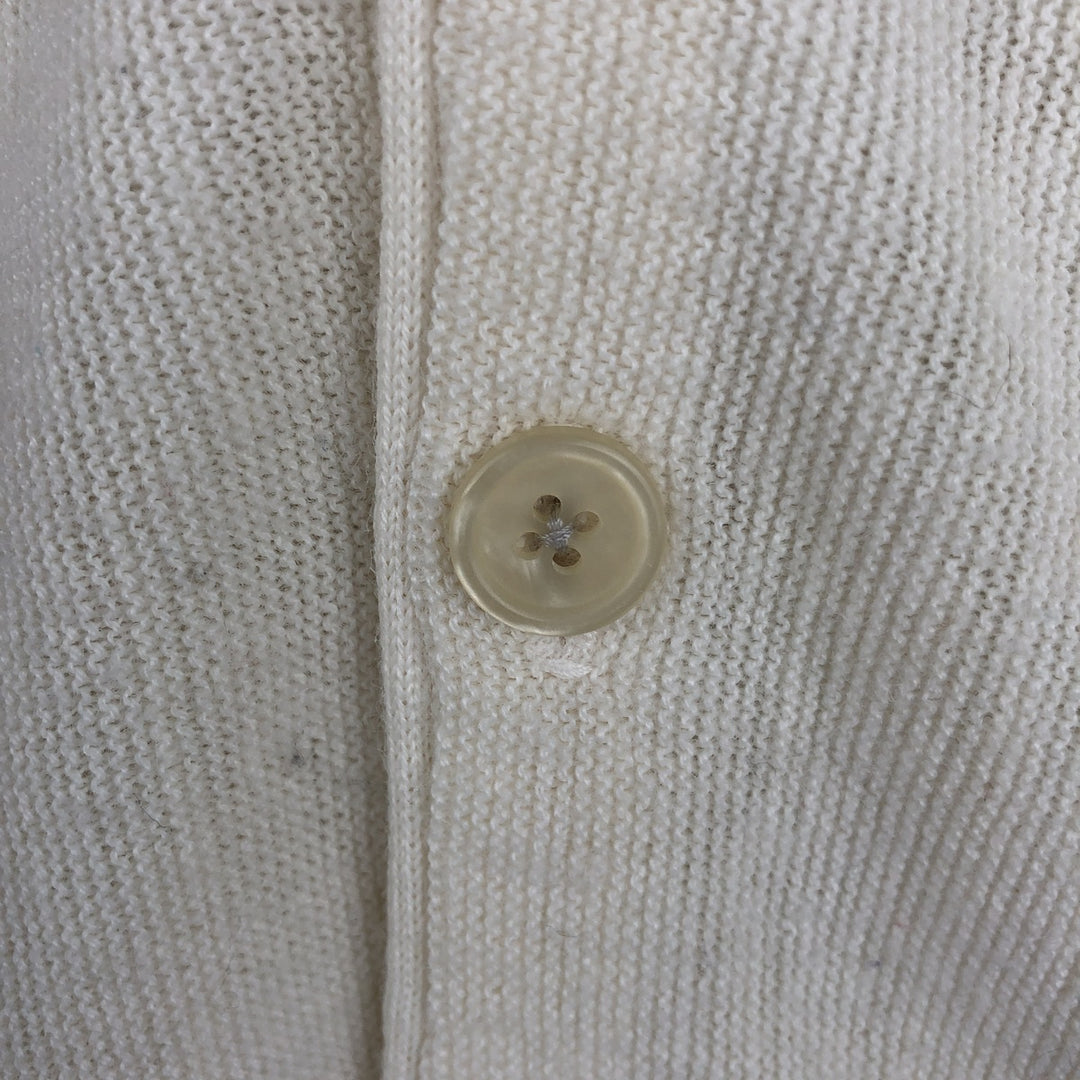 1980'S Arnold Palmer by Robert Bruce Acrylic Knit Cardigan, Made in USA, Men's Size L (approx.), Vintage Oron Acrylic unbleached Vintage Second Hand