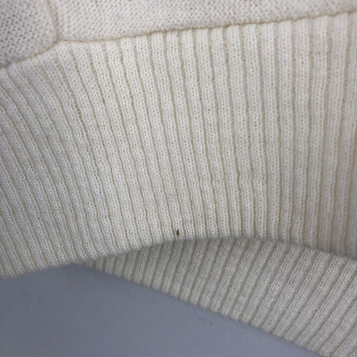 1980'S Arnold Palmer by Robert Bruce Acrylic Knit Cardigan, Made in USA, Men's Size L (approx.), Vintage Oron Acrylic unbleached Vintage Second Hand