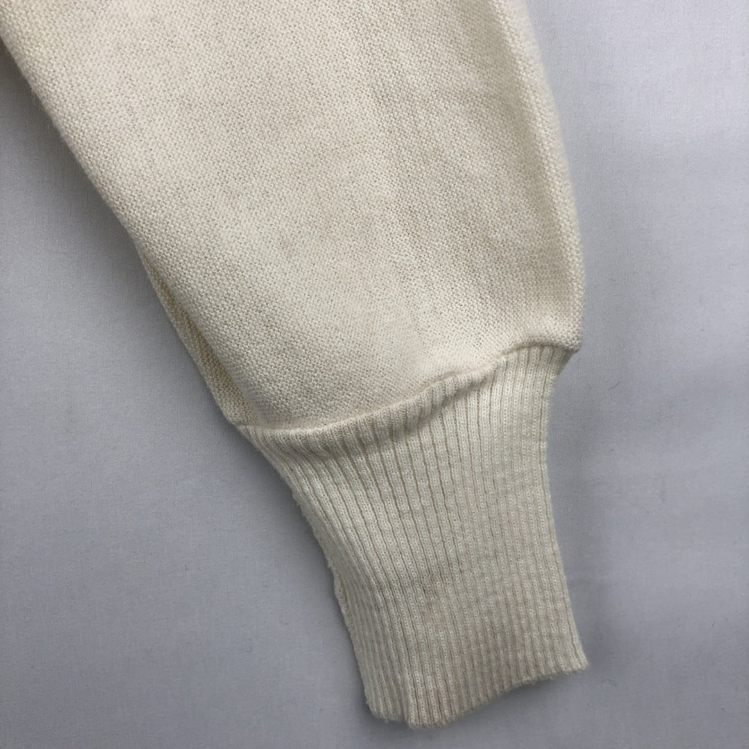 1980'S Arnold Palmer by Robert Bruce Acrylic Knit Cardigan, Made in USA, Men's Size L (approx.), Vintage Oron Acrylic unbleached Vintage Second Hand