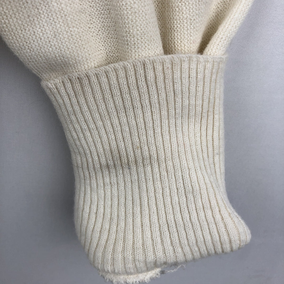 1980'S Arnold Palmer by Robert Bruce Acrylic Knit Cardigan, Made in USA, Men's Size L (approx.), Vintage Oron Acrylic unbleached Vintage Second Hand