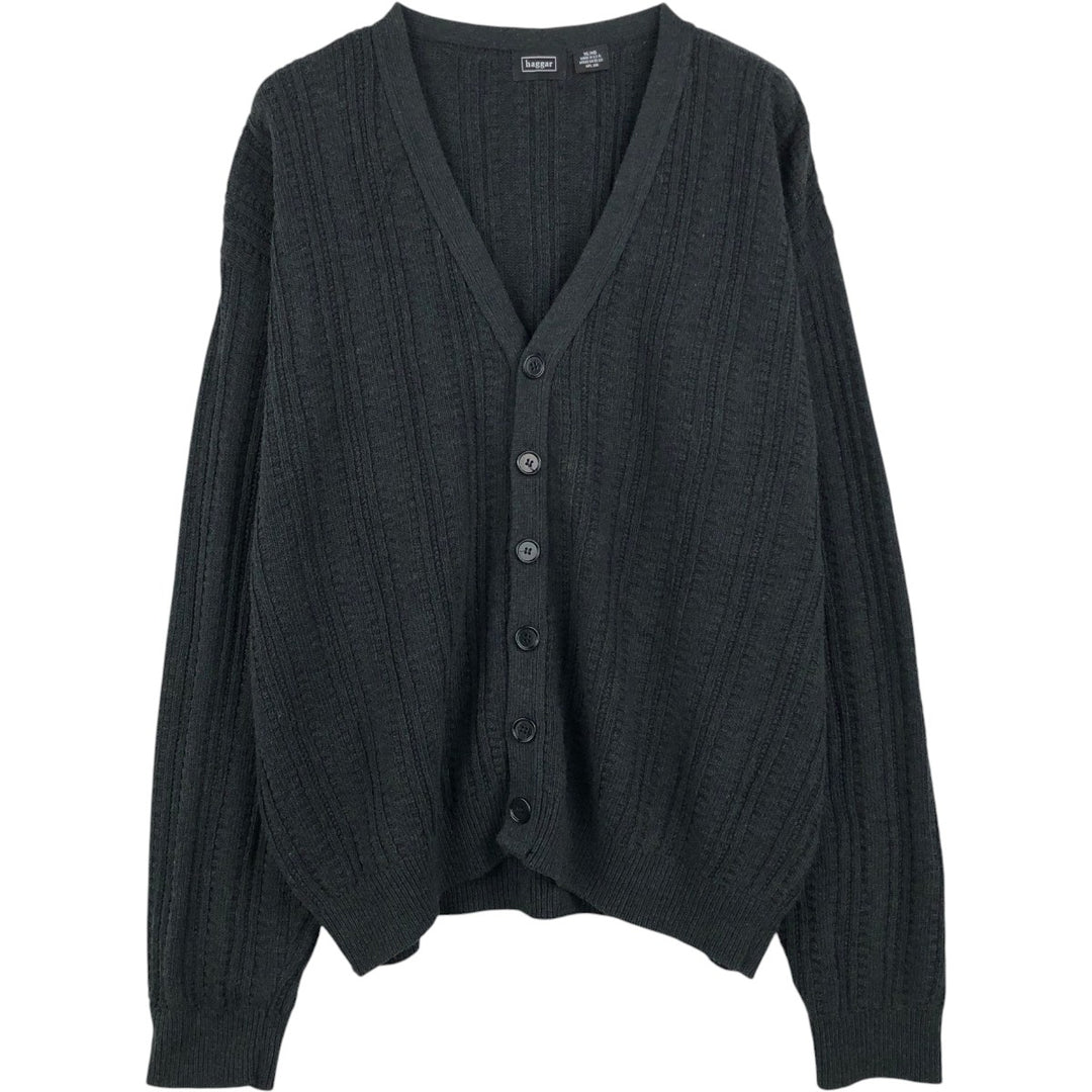 90'S Haggar Acrylic x Cotton Knit Cardigan, Made in USA, Men's Size XL (Equivalent), Vintage cotton black type Vintage Second Hand
