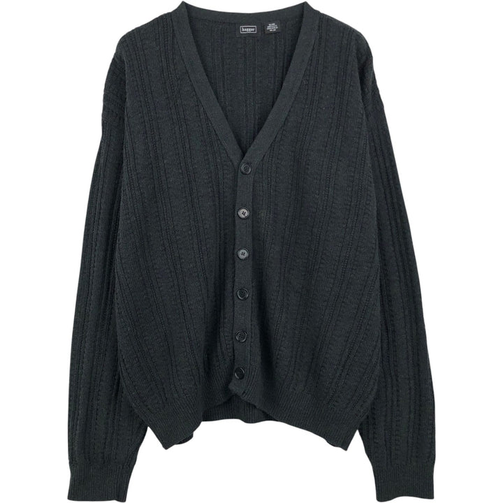 90'S Haggar Acrylic x Cotton Knit Cardigan, Made in USA, Men's Size XL (Equivalent), Vintage cotton black type Vintage Second Hand