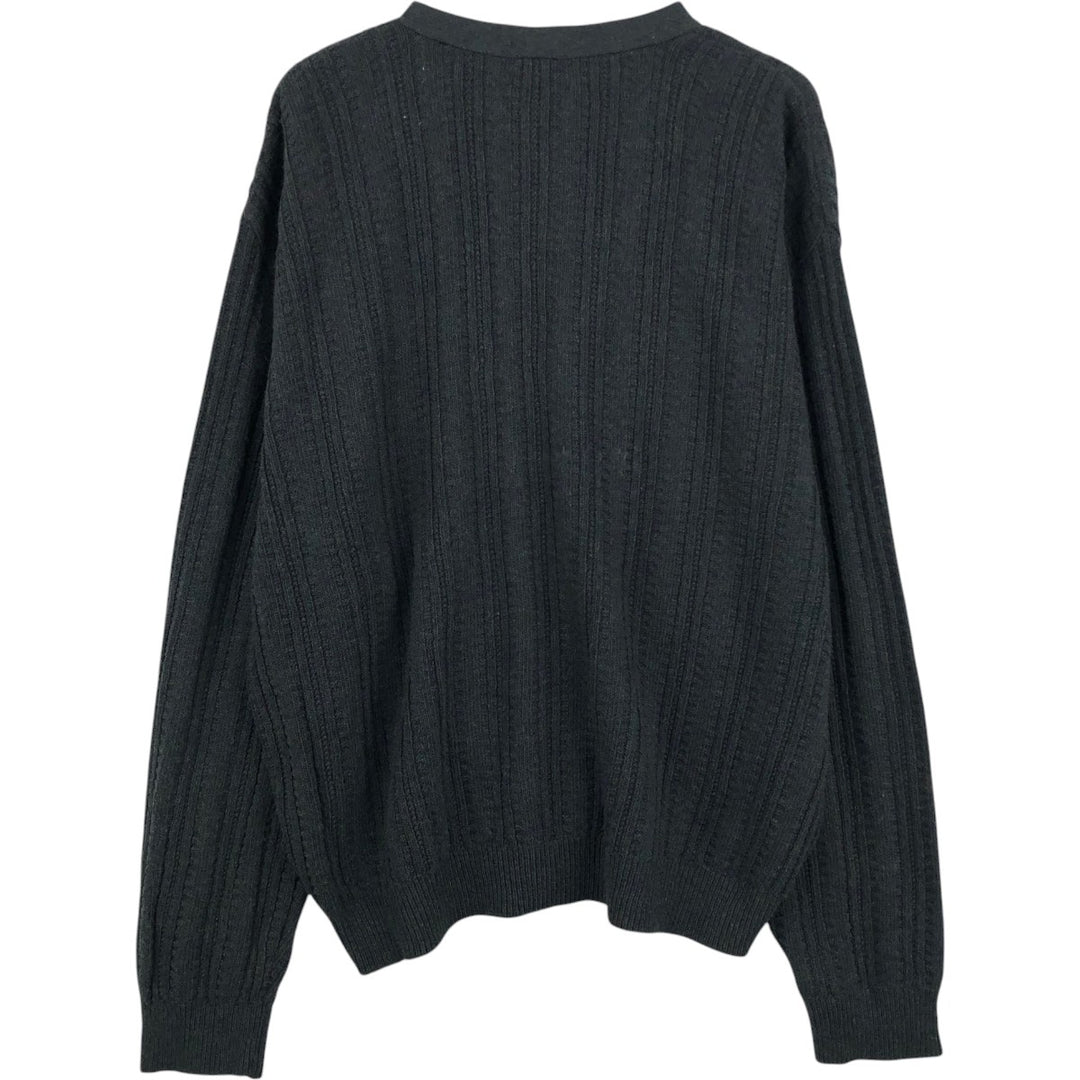 90'S Haggar Acrylic x Cotton Knit Cardigan, Made in USA, Men's Size XL (Equivalent), Vintage cotton black type Vintage Second Hand