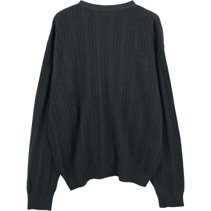 90'S Haggar Acrylic x Cotton Knit Cardigan, Made in USA, Men's Size XL (Equivalent), Vintage cotton black type Vintage Second Hand
