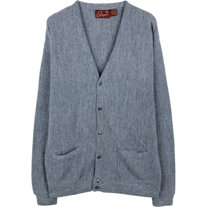 1980'S Arnold Palmer Acrylic Knit Cardigan, Made in USA, Men's Size L (approx.), Vintage acrylic gray type Vintage Second Hand