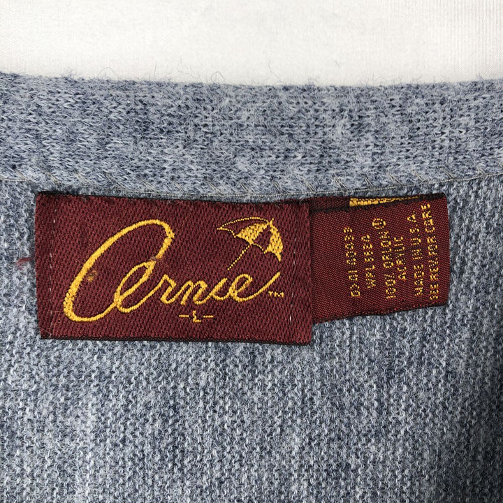 1980'S Arnold Palmer Acrylic Knit Cardigan, Made in USA, Men's Size L (approx.), Vintage acrylic gray type Vintage Second Hand