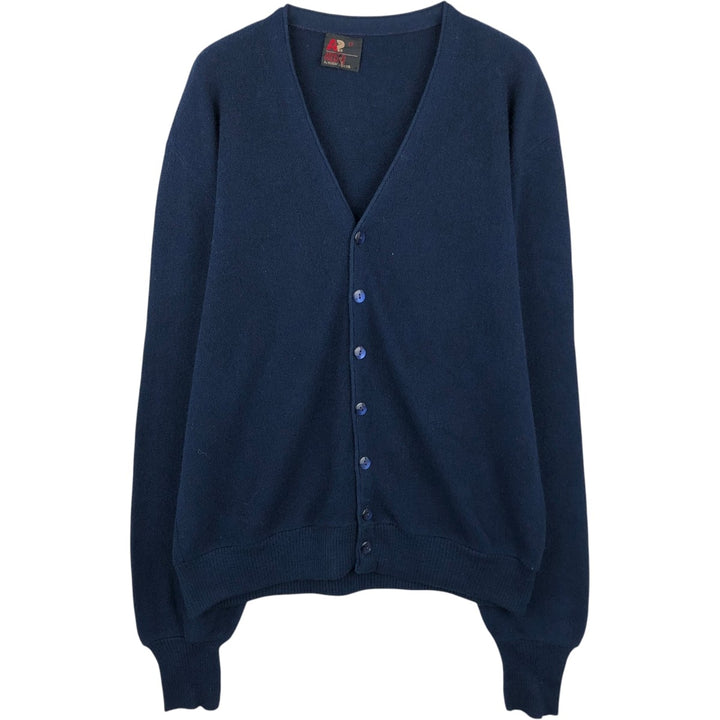 Arnold Palmer acrylic knit cardigan, made in the USA, men's size L equivalent. acrylic navy blue type Vintage Second Hand