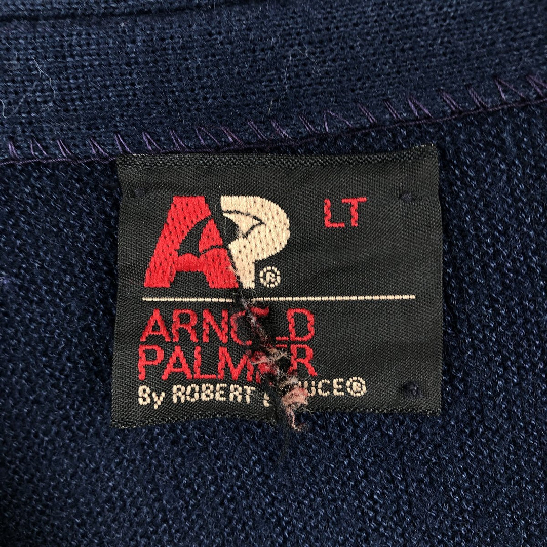 Arnold Palmer acrylic knit cardigan, made in the USA, men's size L equivalent. acrylic navy blue type Vintage Second Hand