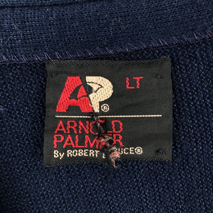 Arnold Palmer acrylic knit cardigan, made in the USA, men's size L equivalent. acrylic navy blue type Vintage Second Hand