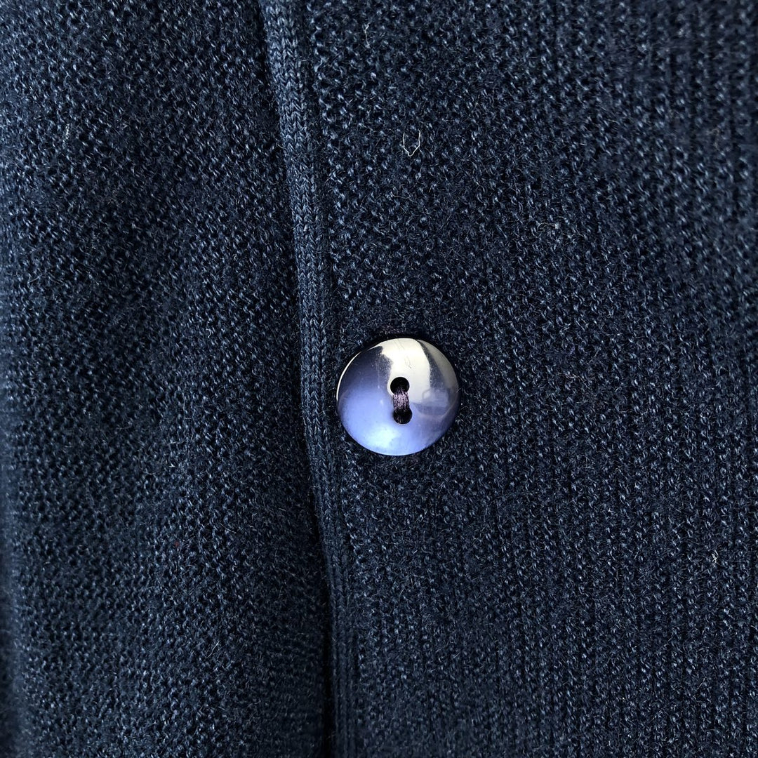 Arnold Palmer acrylic knit cardigan, made in the USA, men's size L equivalent. acrylic navy blue type Vintage Second Hand