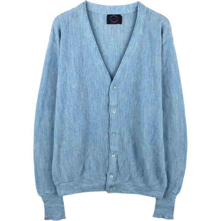 Vintage 1980'S Jantzen acrylic knit cardigan, made in the USA, size L, men's acrylic Blue type light blue Vintage Second Hand