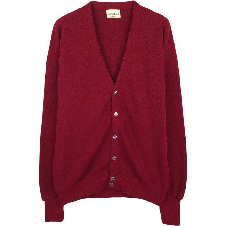 CLASSICS knit cardigan, made in USA, men's size L equivalent, vintage. unclear red type Vintage Second Hand