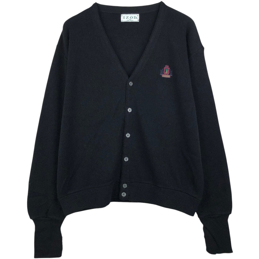 90'S IZOD acrylic knit cardigan, made in the USA, men's size XL, vintage acrylic black type Vintage Second Hand