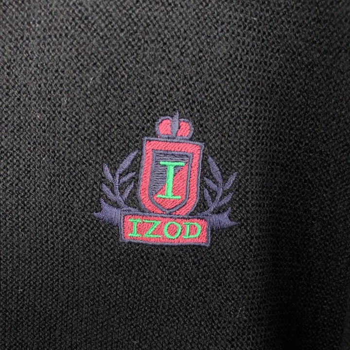 90'S IZOD acrylic knit cardigan, made in the USA, men's size XL, vintage acrylic black type Vintage Second Hand