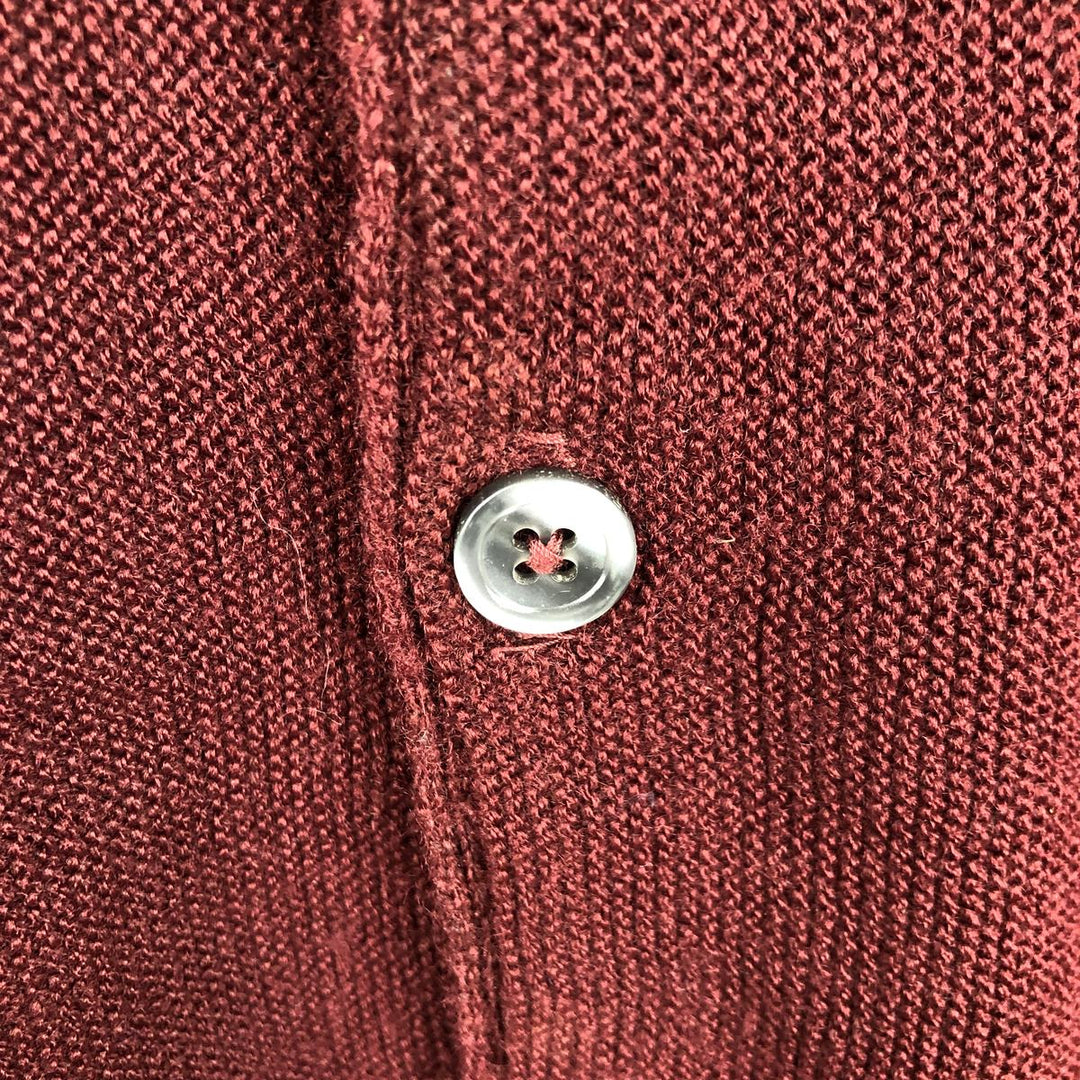 DAVID TAYLOR Acrylic Knit Cardigan Made in USA Men's L size acrylic bordeaux Vintage Second Hand