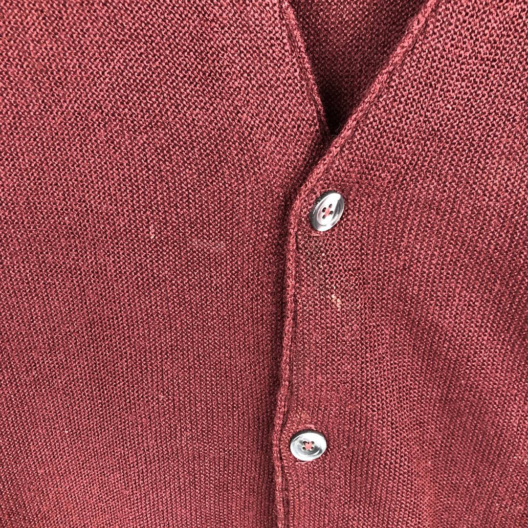 DAVID TAYLOR Acrylic Knit Cardigan Made in USA Men's L size acrylic bordeaux Vintage Second Hand