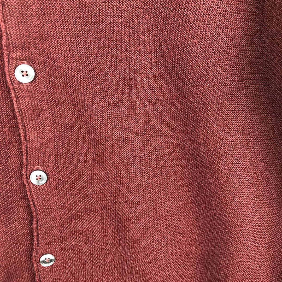DAVID TAYLOR Acrylic Knit Cardigan Made in USA Men's L size acrylic bordeaux Vintage Second Hand
