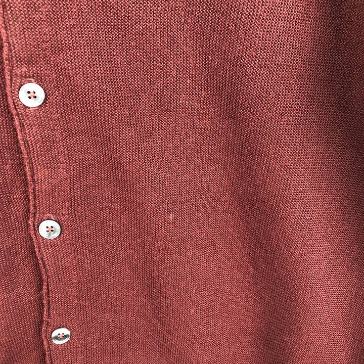 DAVID TAYLOR Acrylic Knit Cardigan Made in USA Men's L size acrylic bordeaux Vintage Second Hand
