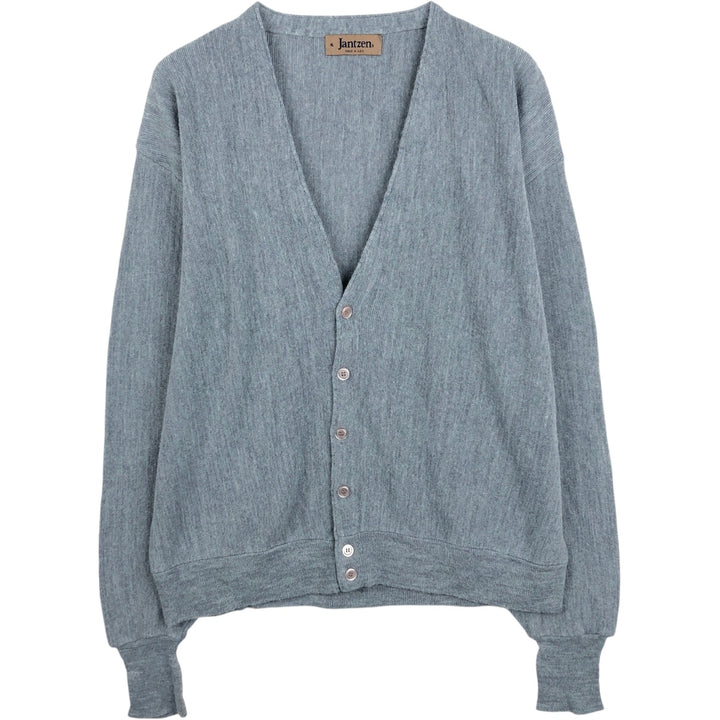 Vintage 90'S Jantzen acrylic knit cardigan, made in the USA, men's size XL unclear gray type Vintage Second Hand