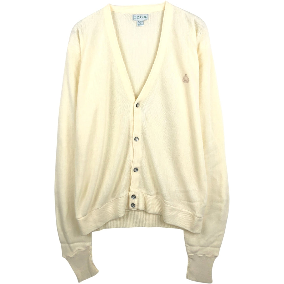 Vintage 90'S IZOD acrylic knit cardigan, made in the USA, size M, men's acrylic unbleached Vintage Second Hand