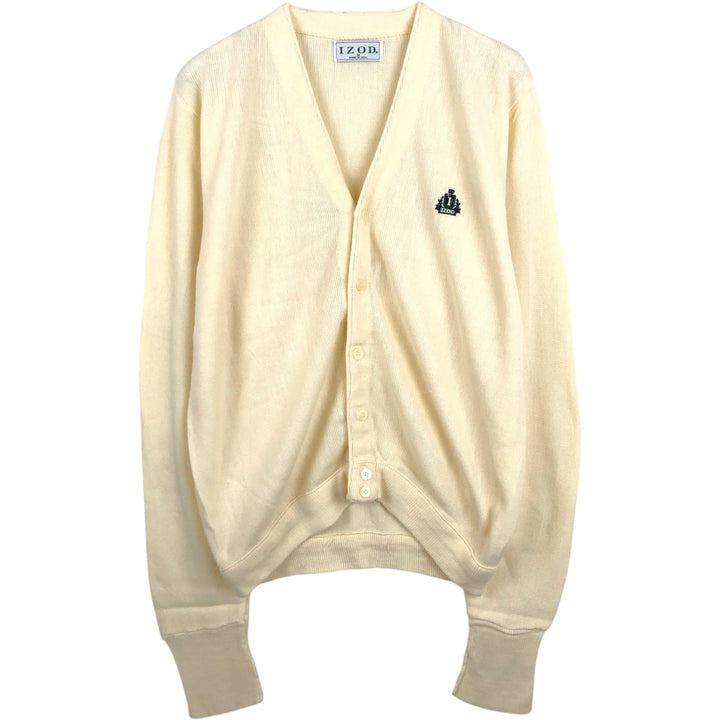 Vintage 90'S IZOD acrylic knit cardigan, made in the USA, size M, men's acrylic unbleached Vintage Second Hand