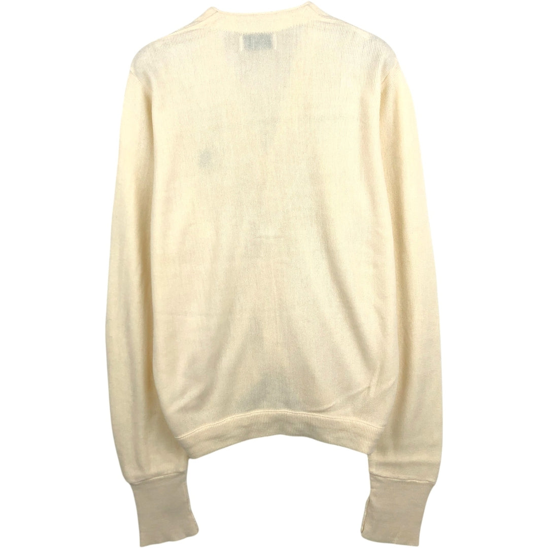Vintage 90'S IZOD acrylic knit cardigan, made in the USA, size M, men's acrylic unbleached Vintage Second Hand