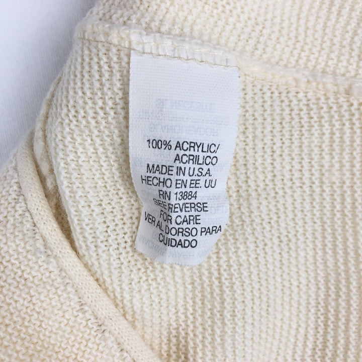 Vintage 90'S IZOD acrylic knit cardigan, made in the USA, size M, men's acrylic unbleached Vintage Second Hand