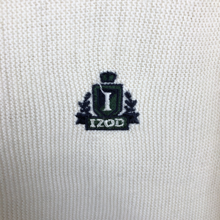 Vintage 90'S IZOD acrylic knit cardigan, made in the USA, size M, men's acrylic unbleached Vintage Second Hand