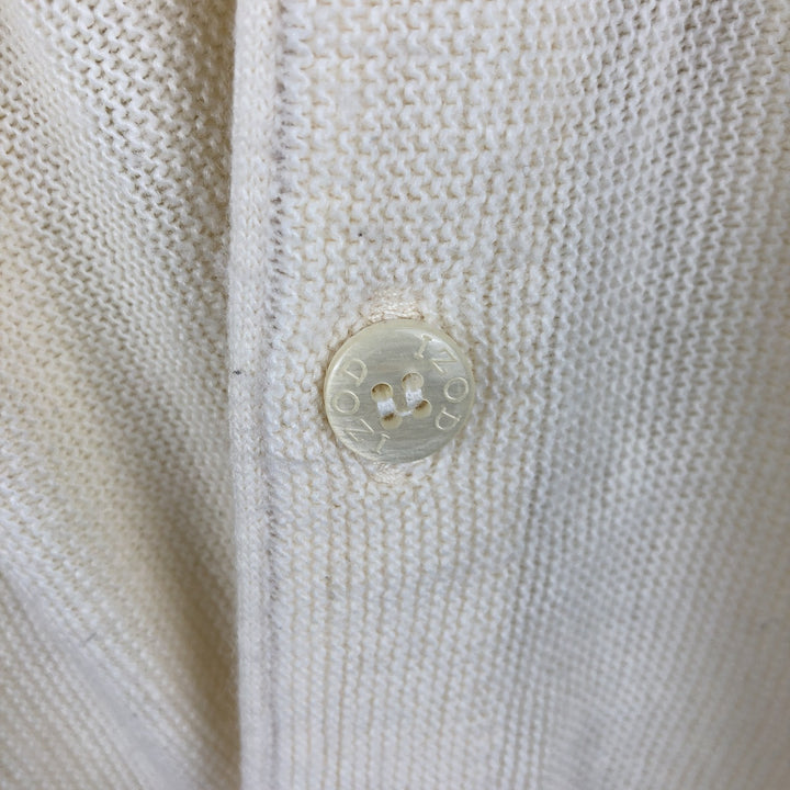 Vintage 90'S IZOD acrylic knit cardigan, made in the USA, size M, men's acrylic unbleached Vintage Second Hand