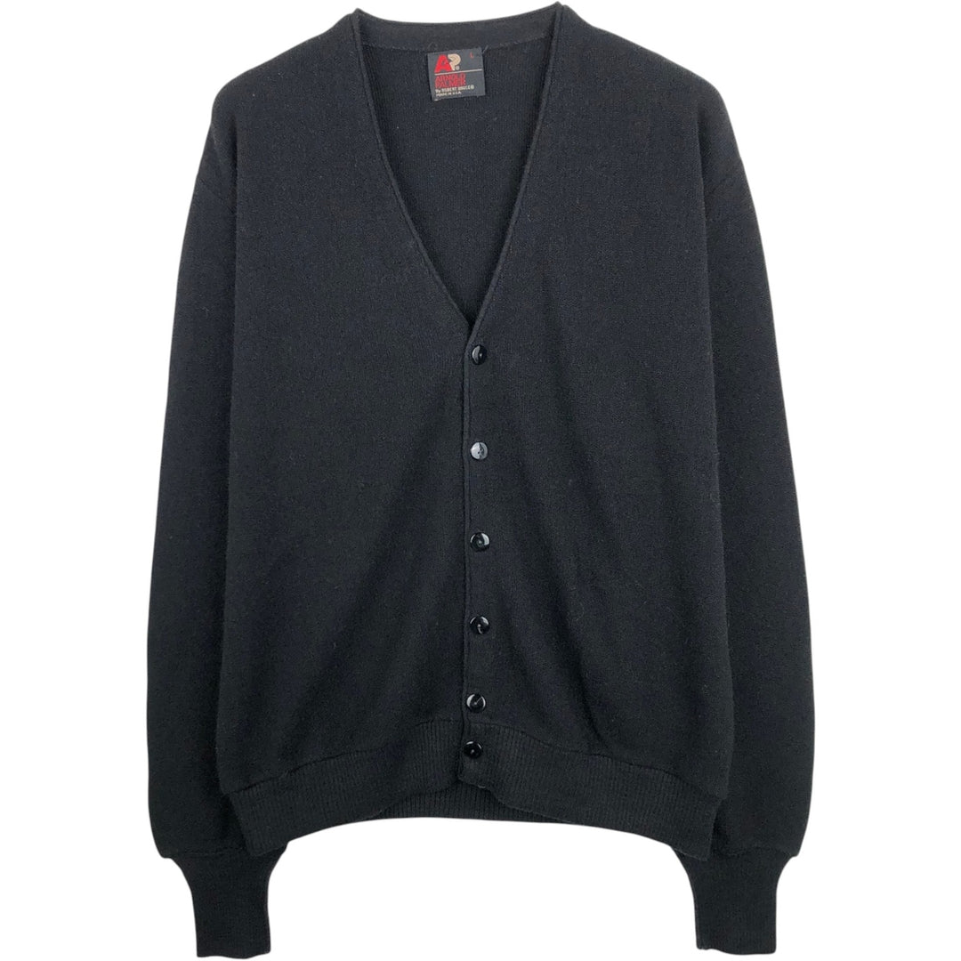 1970'S ROBERT BRUCE Arnold Palmer Acrylic Knit Cardigan, Made in USA, Men's Size L (approx.), Vintage Oron Acrylic black type Vintage Second Hand