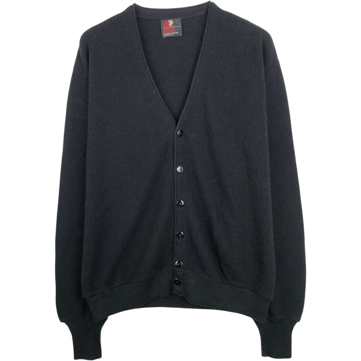 1970'S ROBERT BRUCE Arnold Palmer Acrylic Knit Cardigan, Made in USA, Men's Size L (approx.), Vintage Oron Acrylic black type Vintage Second Hand