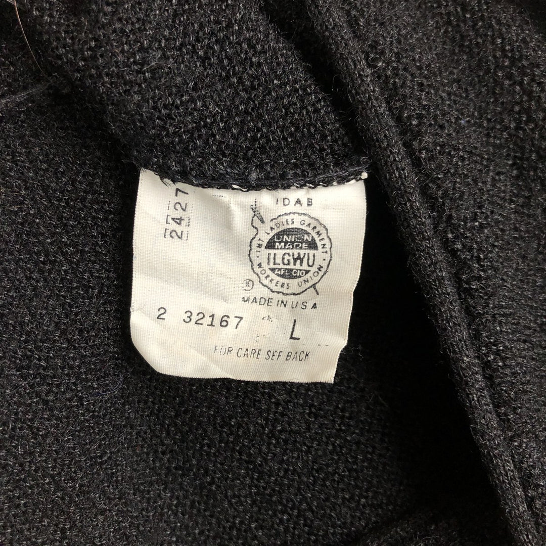 1970'S ROBERT BRUCE Arnold Palmer Acrylic Knit Cardigan, Made in USA, Men's Size L (approx.), Vintage Oron Acrylic black type Vintage Second Hand