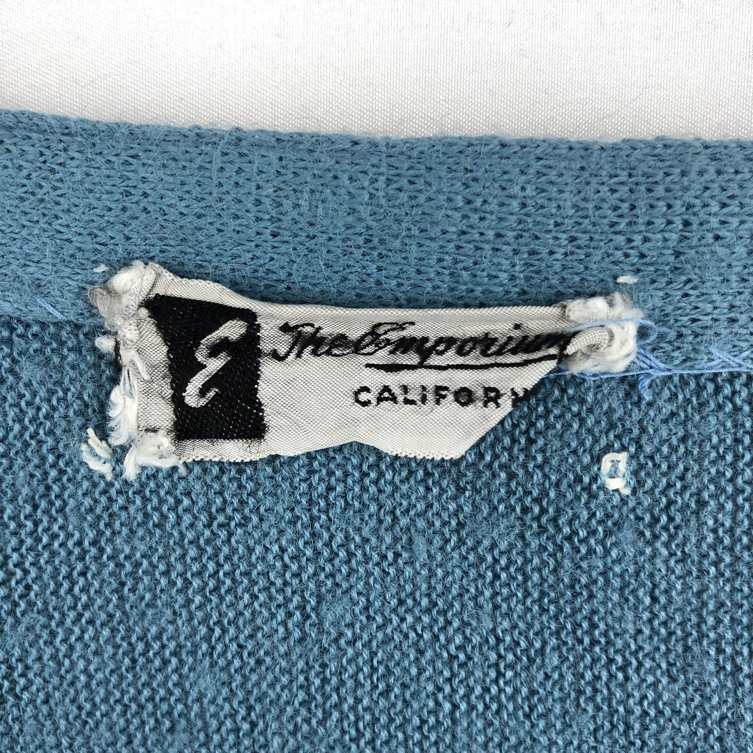 The Emporium California acrylic knit cardigan, men's size XL (equivalent), vintage. Oron Acrylic Blue type light blue Vintage Second Hand