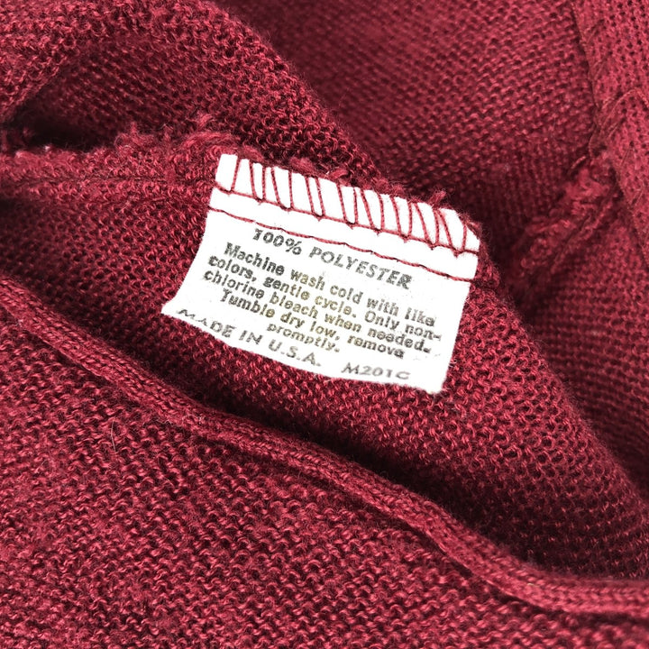 1990'S Jantzen knit cardigan, made in USA, men's size XL equivalent, vintage. polyester wine-red Vintage Second Hand