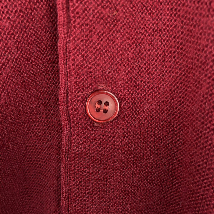 1990'S Jantzen knit cardigan, made in USA, men's size XL equivalent, vintage. polyester wine-red Vintage Second Hand