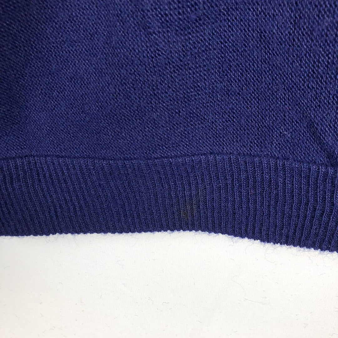 1970'S KING ROAD Sears Acrylic Knit Cardigan, Men's Size XL (approx.), Vintage Oron Acrylic navy blue type Vintage Second Hand