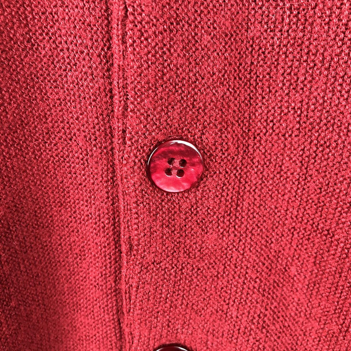 Vintage 1980'S JEFFLINKS acrylic knit cardigan, made in the USA, size M, men's acrylic red type Vintage Second Hand