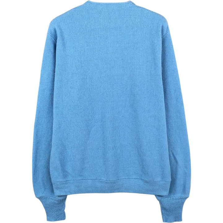 70s-80'S JCPenney Acrylic Knit Cardigan, Men's Size L (approx.), Vintage acrylic Blue type light blue Vintage Second Hand