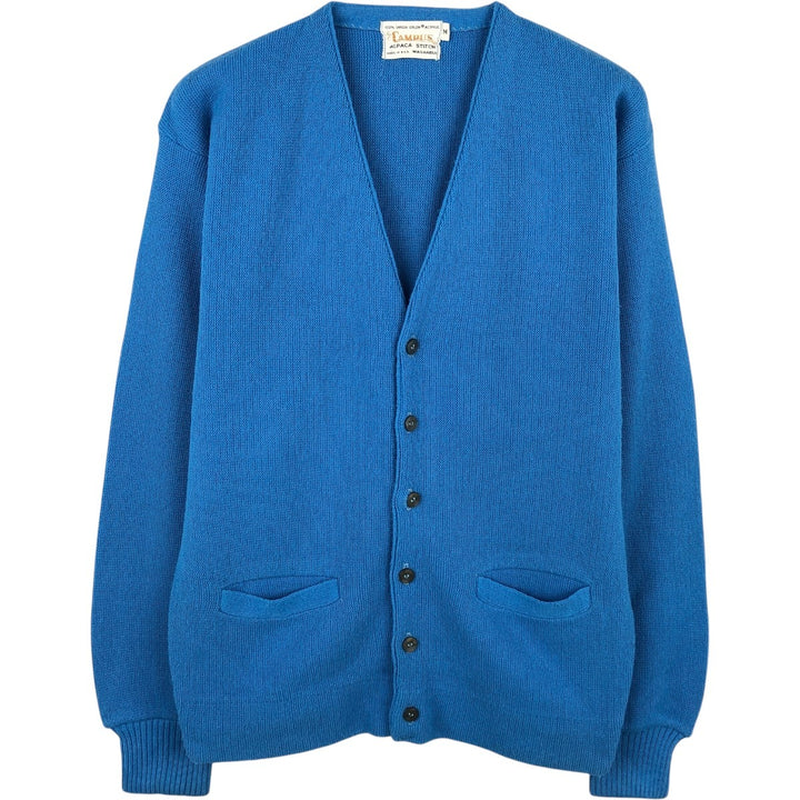 70'S CAMPUS Acrylic Knit Cardigan, Made in USA, Men's Size M (approx.), Vintage acrylic Blue type light blue Vintage Second Hand