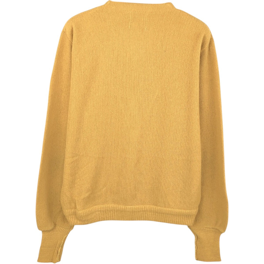 1960s-1970'S Town Craft Penny's Acrylic Knit Cardigan, Made in USA, Men's Size M (approx.), Vintage Oron Acrylic ocher yellow type Vintage Second Hand